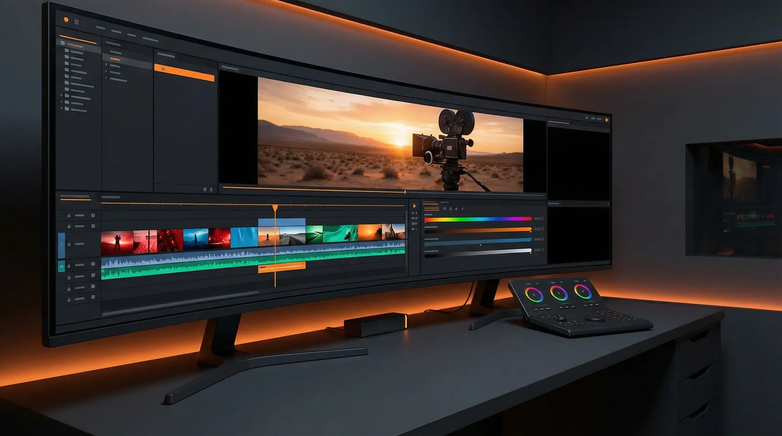 KB体育网站 专业视频剪辑工作台界面